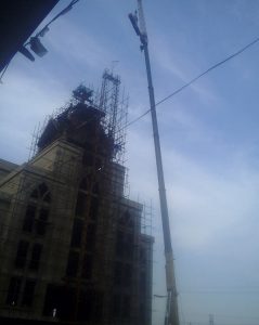 The dismantling of a cross