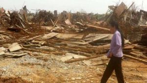La chiesa cattolica demolita e lasciata in macerie (foto da fonte interna)