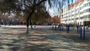 Un angolo del campus universitario di Zibo