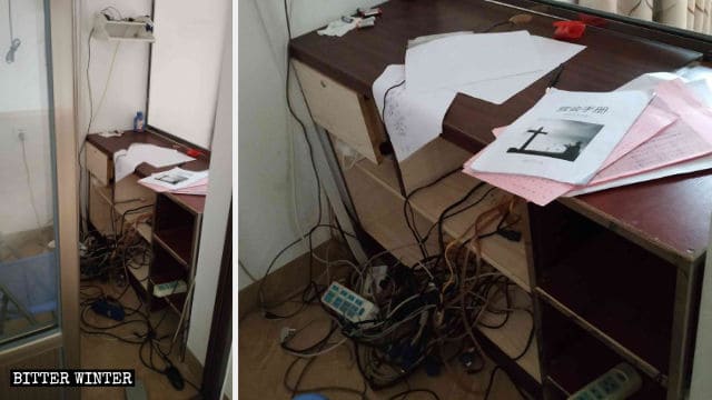 Computer e stampanti sono stati portati via