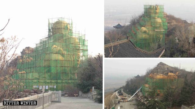 Ci sono voluti 17 giorni per demolire la statua di Maitreya, nel cimitero di Longfeng