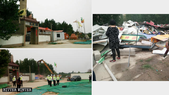 Il tempio Yanjun prima e dopo la demolizione