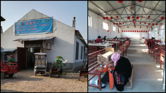 Per evitare che fosse abbattuta, la chiesa Tongxintang nel villaggio di Chenlou è stata convertita in una fabbrica di spilli (foto fornita da una fonte interna)