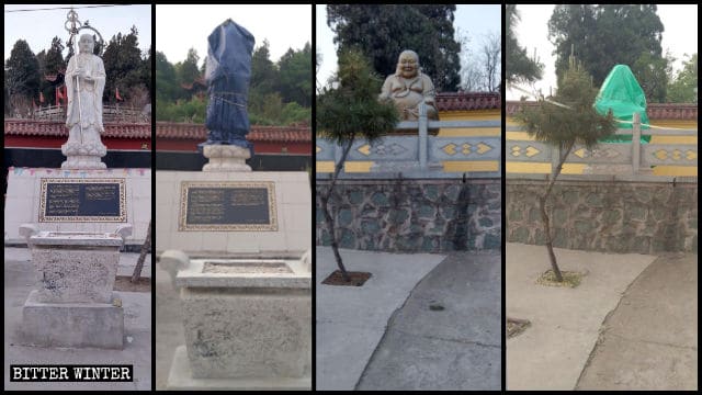 Nel tempio sul monte Kunlun, nel distretto di Zichuan della città di Kunlun. sono state coperte altre due statue all'aperto raffiguranti il Bodhisattva Kṣitigarbha e il Buddha Maitreya