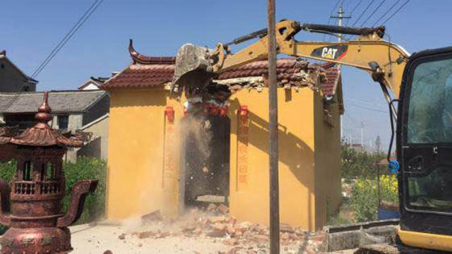 Nel giro di 26 giorni, quasi 6mila templi di Tudi sono stati demoliti nella città di Gaoyou nello Jiangsu