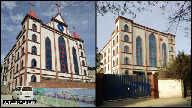 La croce della chiesa su Shengli Road è stata rimossa