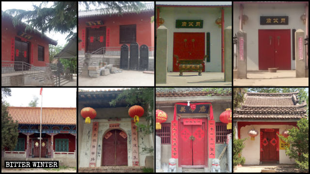 Diciotto templi sono stati chiusi a metà maggio nel borgo di Guangwu