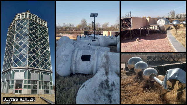 I simboli islamici in cima alla Popular Science Tower sono stati smantellati