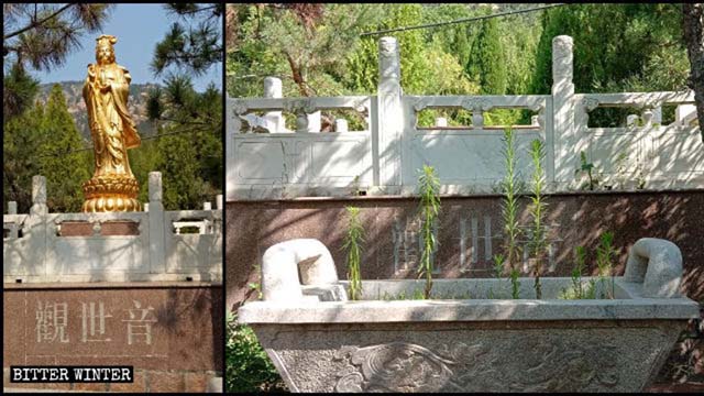 La statua della Guanyin del tempio buddhista Dabei è stata rimossa