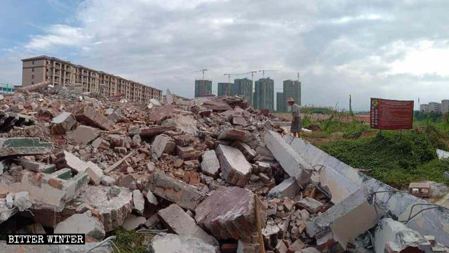 Sono rimaste solo rovine, dopo che il tempio Fuzhu è stato demolito