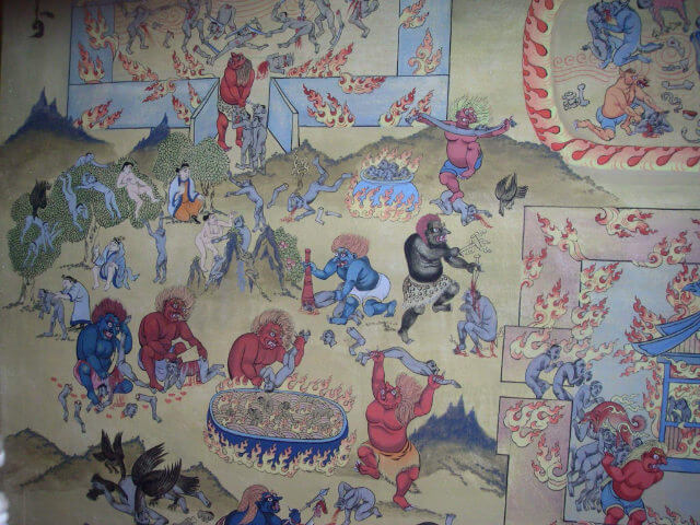 Rappresentazione buddhista dell’inferno, nel monastero di Gandan