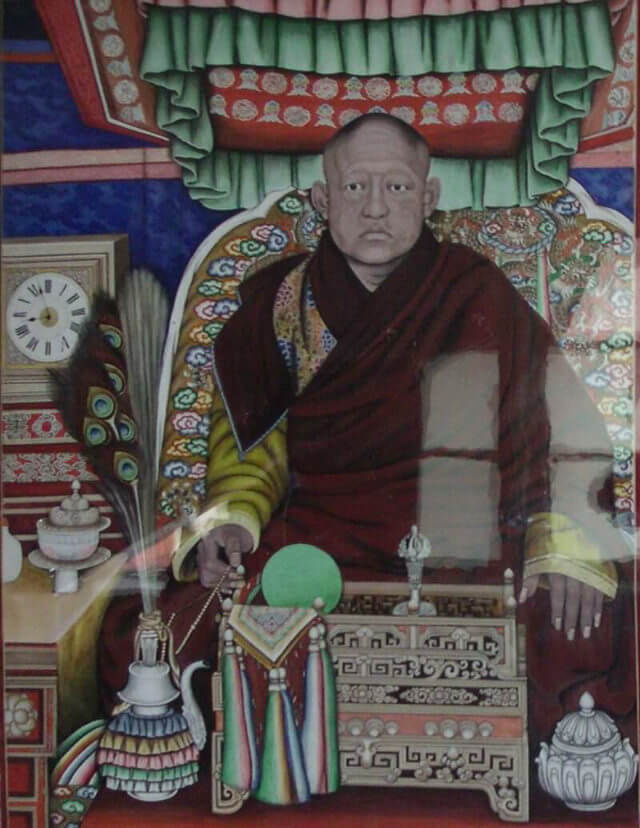 Un ritratto di Bogd Khan nel palazzo di Ulan Bator