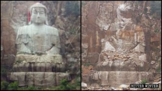 La scultura incompiuta dello Sakyamuni distrutta a metà giugno