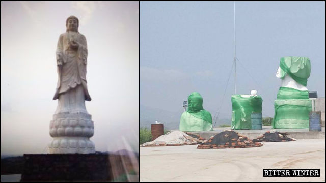 Statua nel tempio di Fuquan demolita in agosto