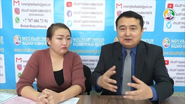 Dina Nurdybay con Serikzhan Bilash, attivista per i diritti umani