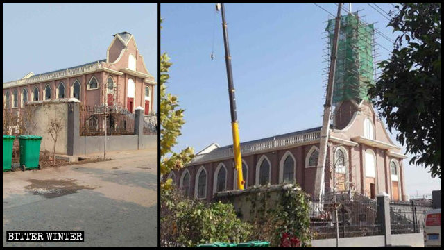La chiesa cattolica della città di Linyi nello Shandong