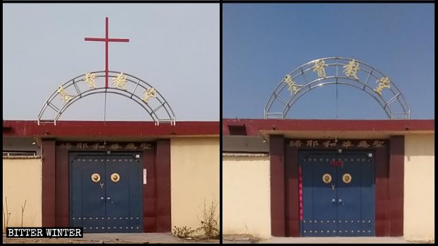 è stata rimossa la croce di una chiesa
