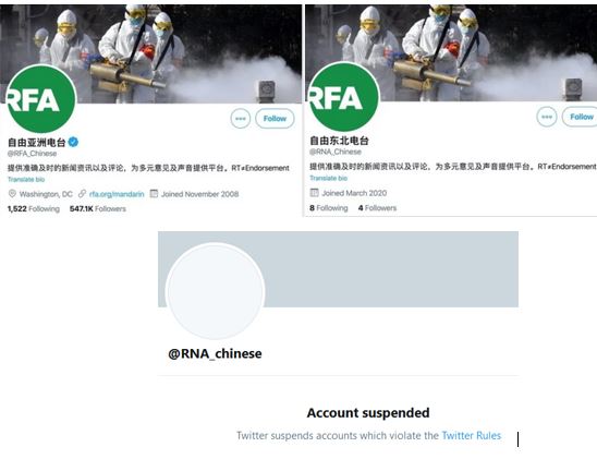 account Twitter di Radio Free Asia