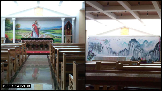 Un murale religioso raffigurante Gesù