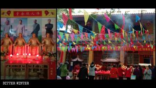 Nei templi Buddha viene sostituito da Mao
