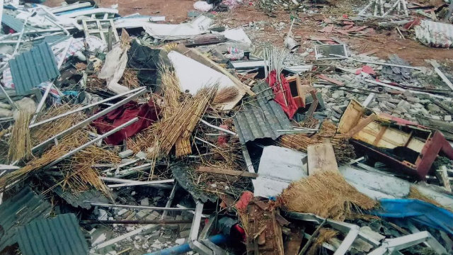 Il tempio taoista ridotto in macerie