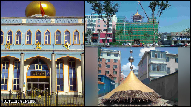 La cupola di una moschea nella città di Baicheng
