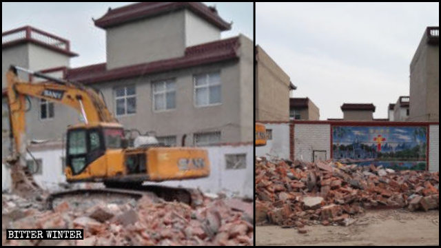 Chiesa delle Tre Autonomie nel distretto di Fuxing demolita